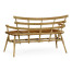 Natural Oak Bench with a Studded Antique Chestnut Leather Seat