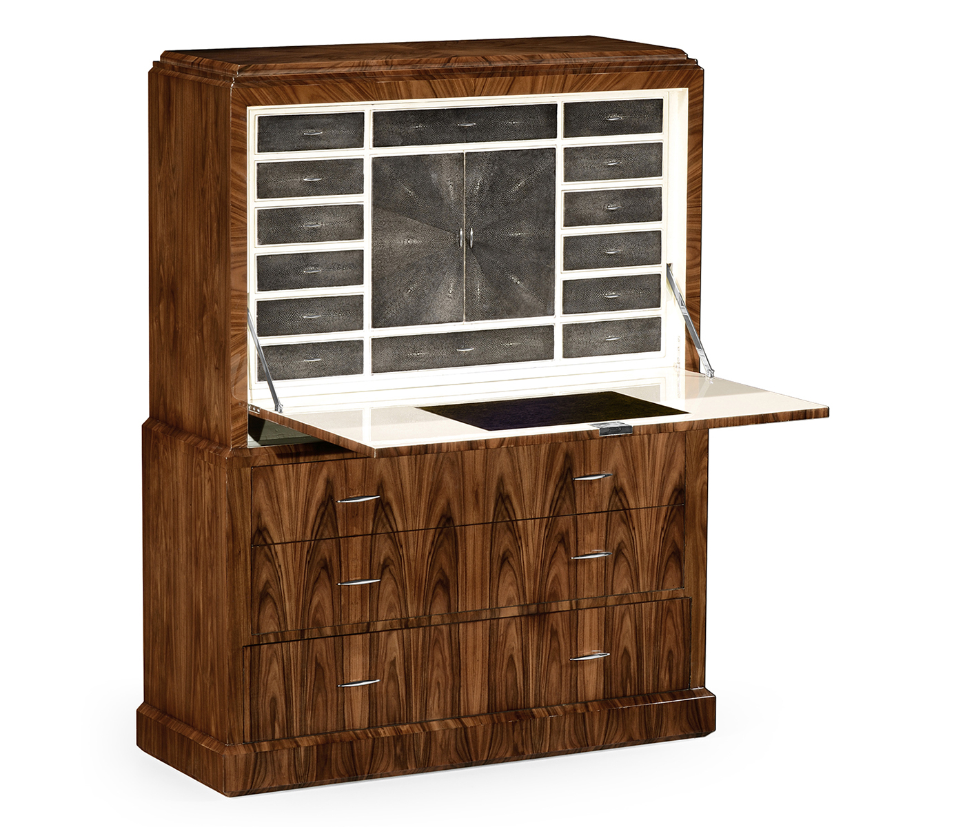 Art Deco style secretaire with stainless steel (Satin)