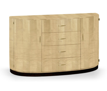 Art Deco Demilune Sideboard with Brass