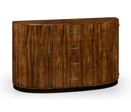 Art Deco High Lustre Demilune Sideboard with Brass