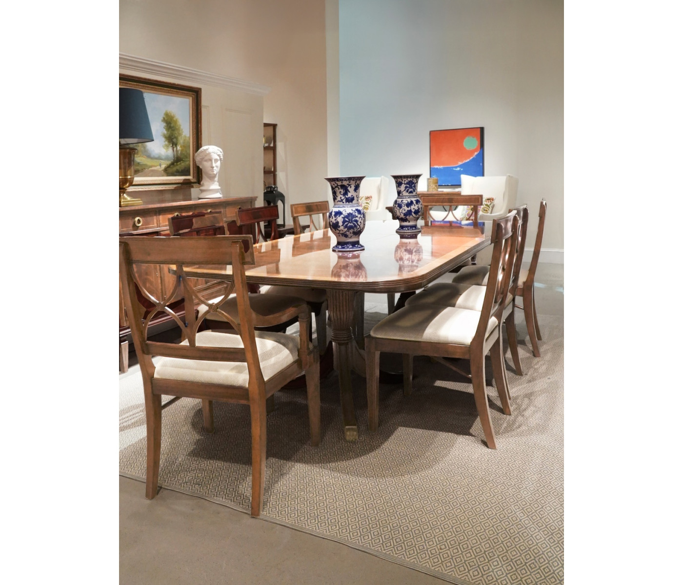 Regency Crotch Walnut Curved Back Arm Chair