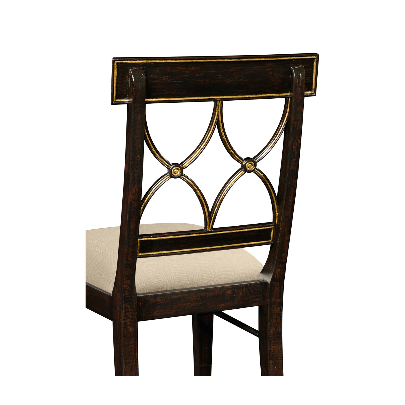 Regency Black Painted Curved Back Arm Chair