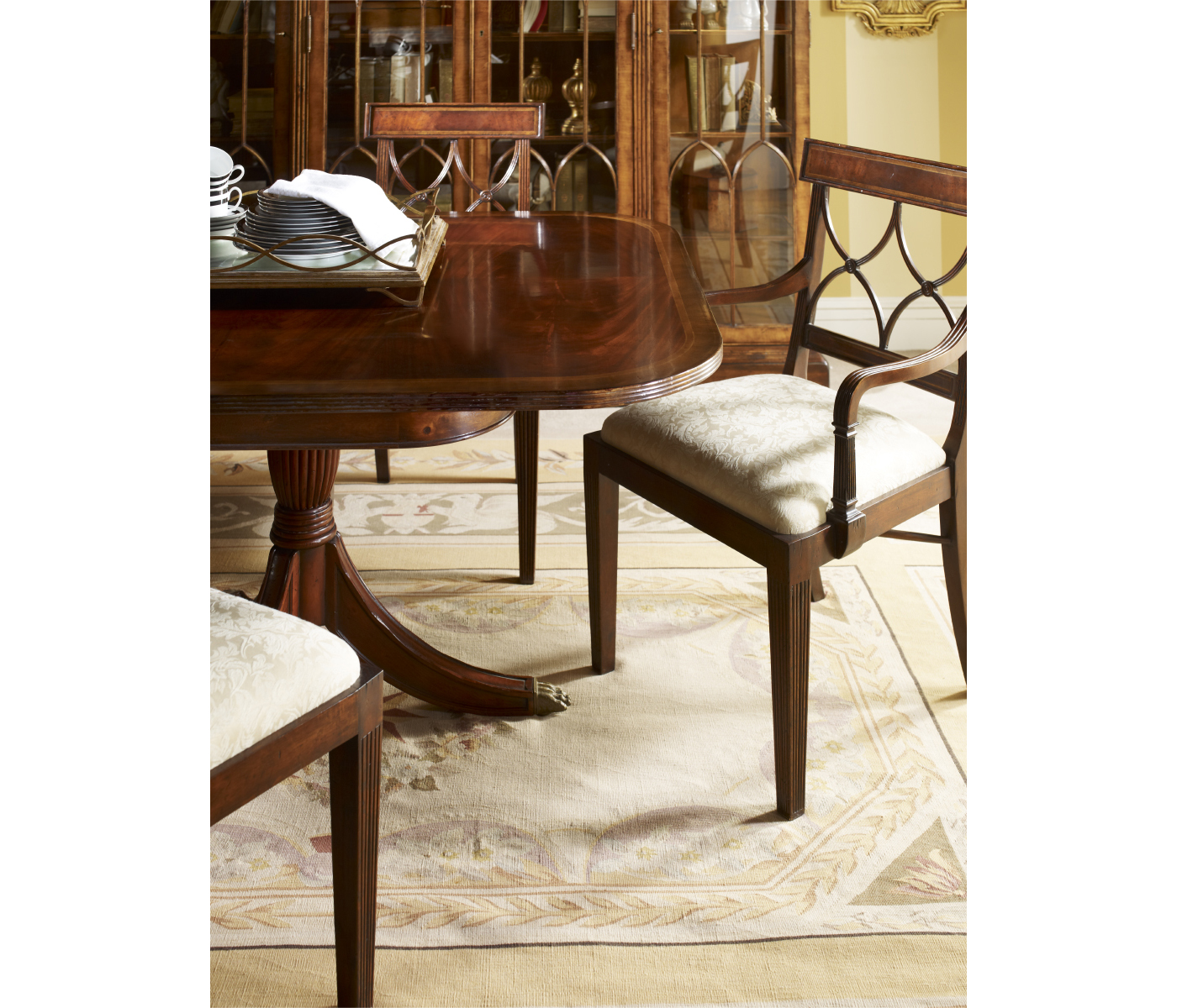 Regency Black Painted Curved Back Arm Chair