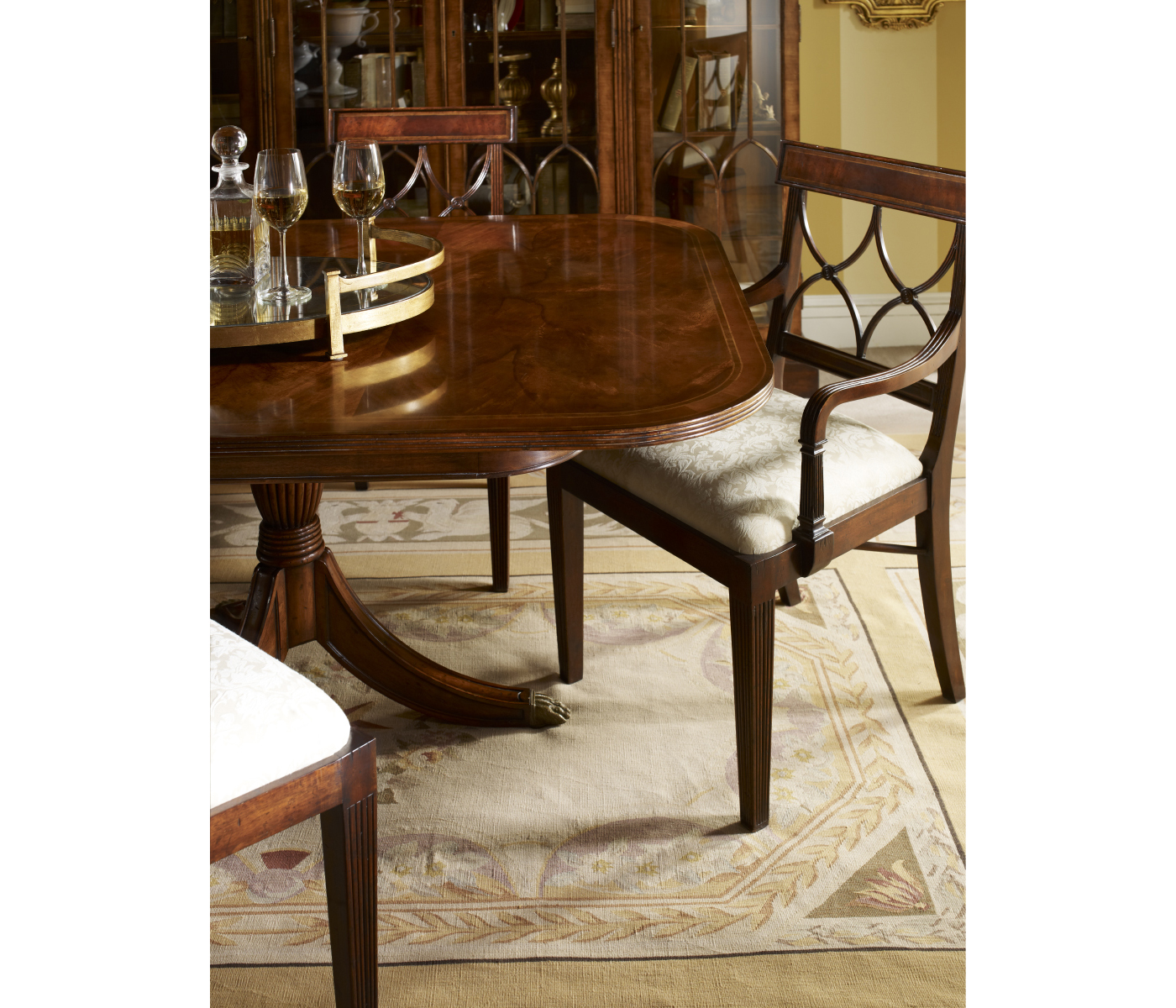 Regency Mahogany Curved Back Arm Chair