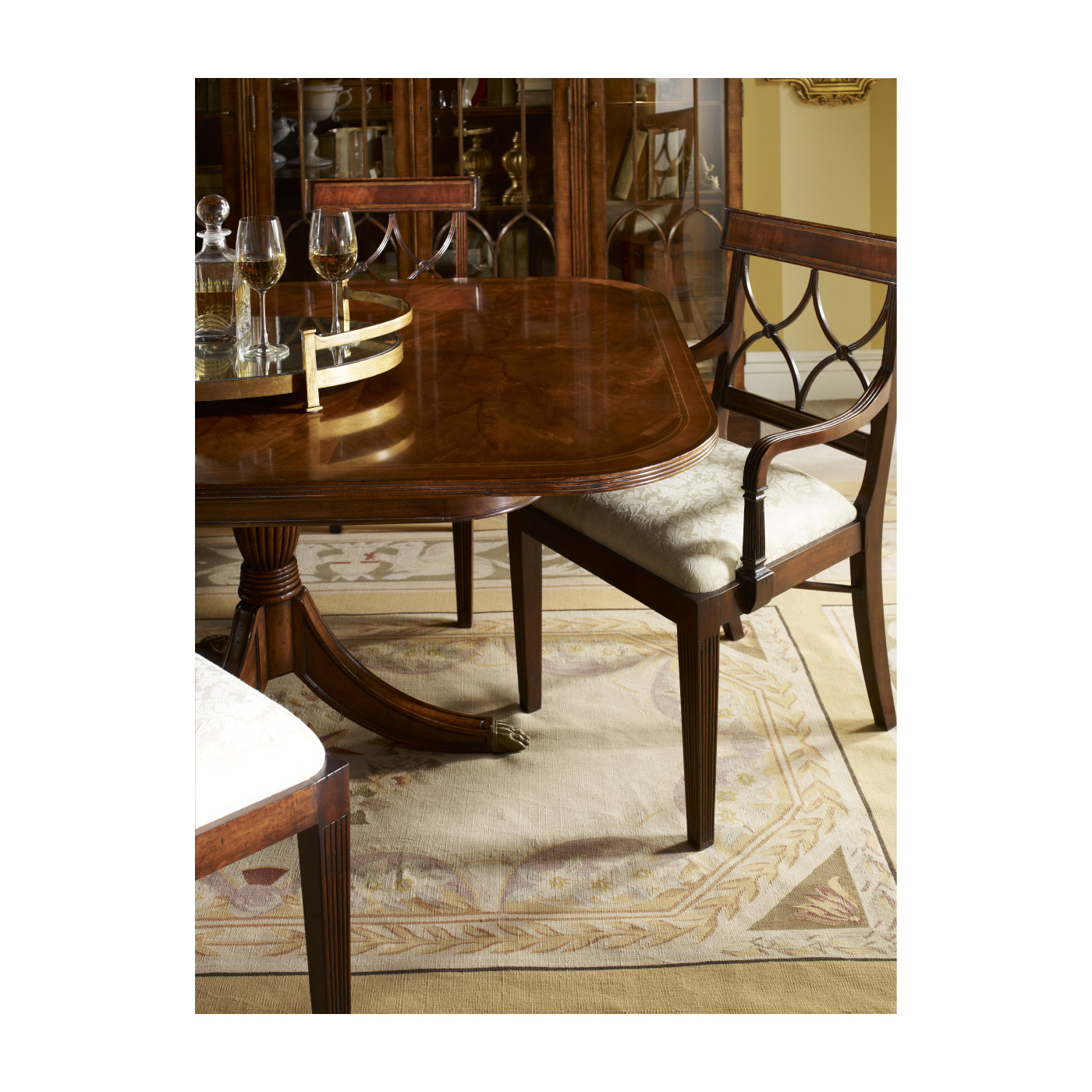 Regency Mahogany Curved Back Arm Chair