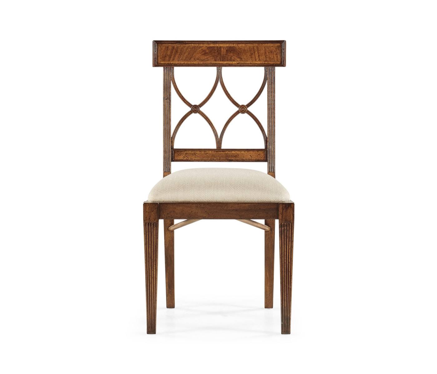 Regency Crotch Walnut Curved Back Side Chair