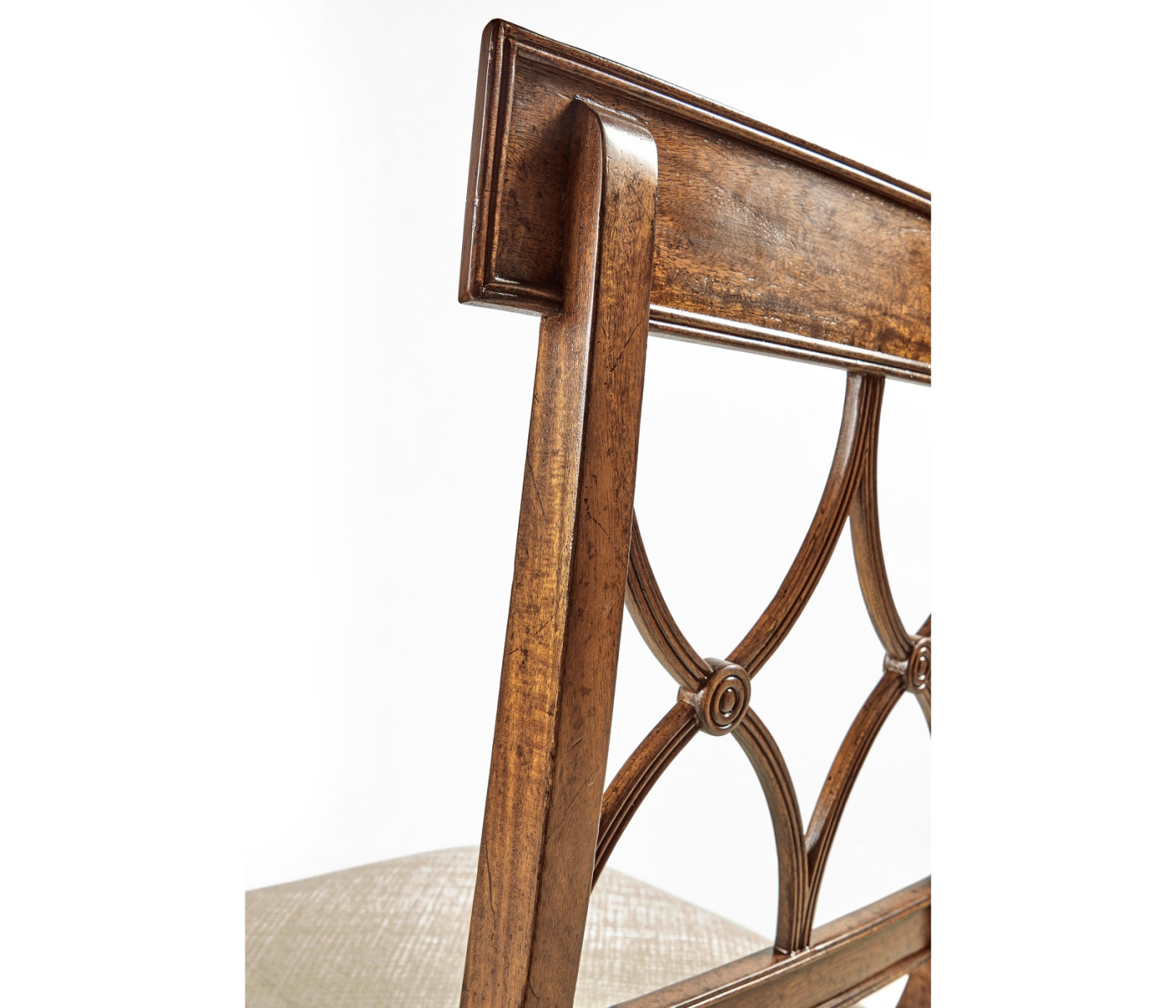 Regency Crotch Walnut Curved Back Side Chair