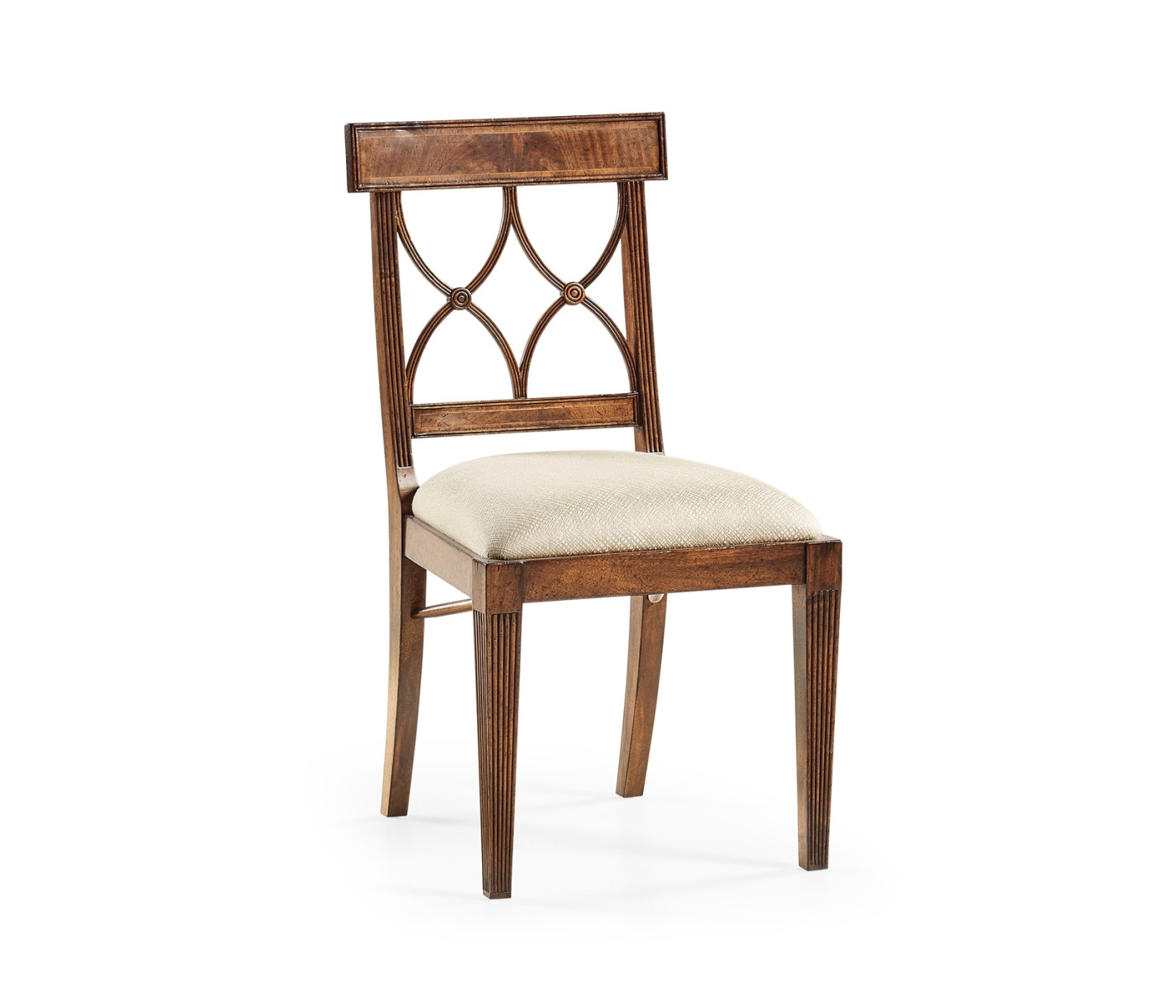 Regency Crotch Walnut Curved Back Side Chair