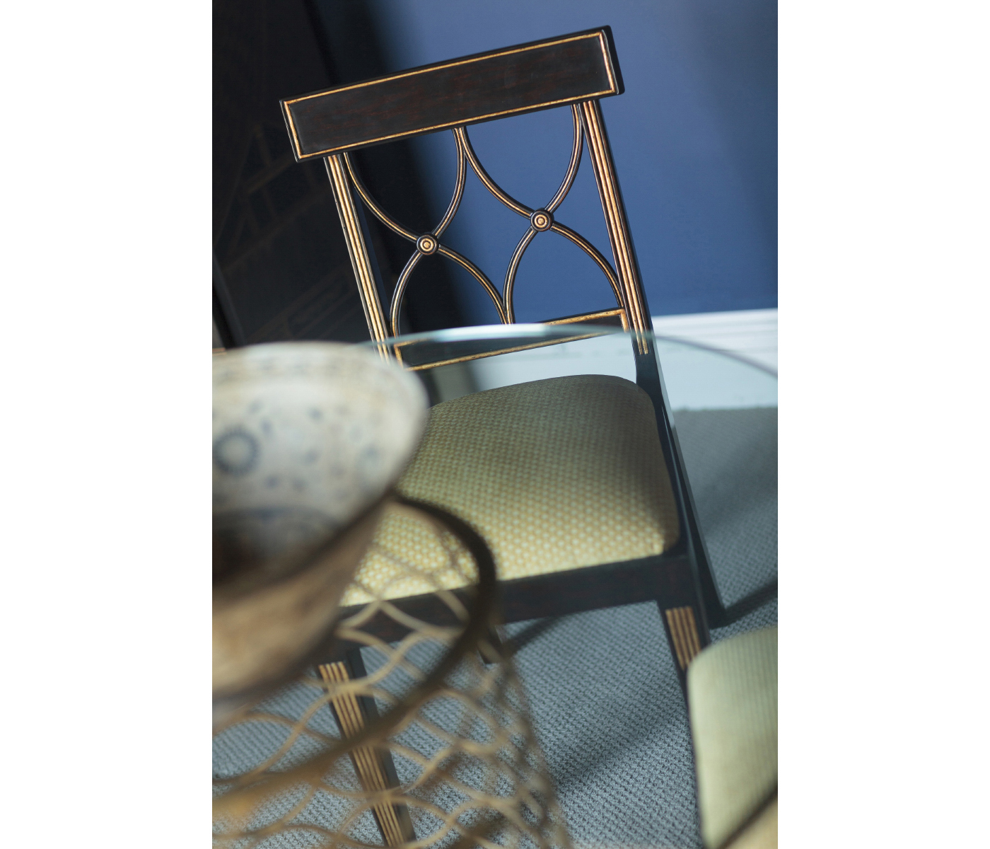 Regency Crotch Walnut Curved Back Side Chair