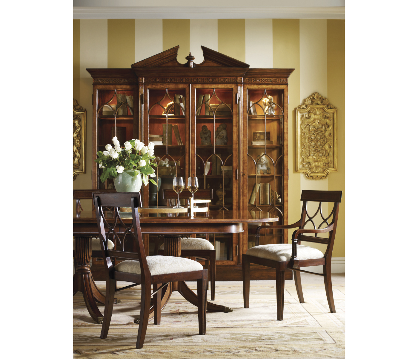 Regency Black Painted Curved Back Side Chair