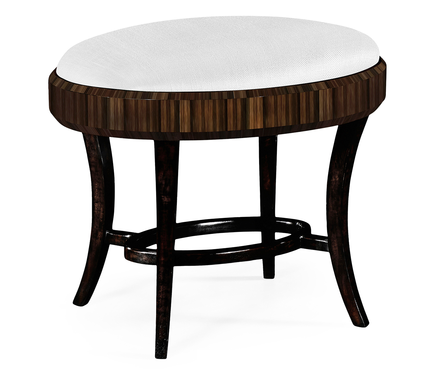 Rectangular Art Deco Macassar Ebony High Lustre Dressing Stool