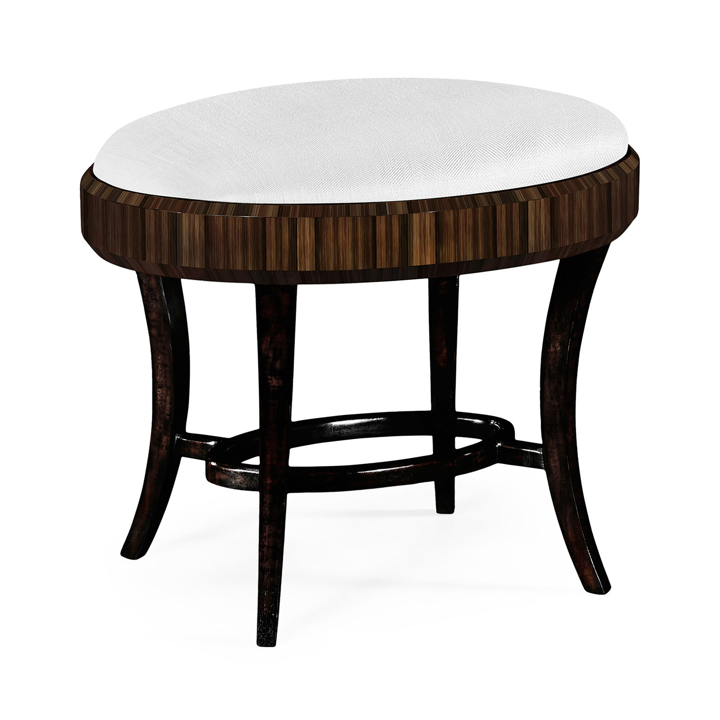 Rectangular Art Deco Macassar Ebony High Lustre Dressing Stool