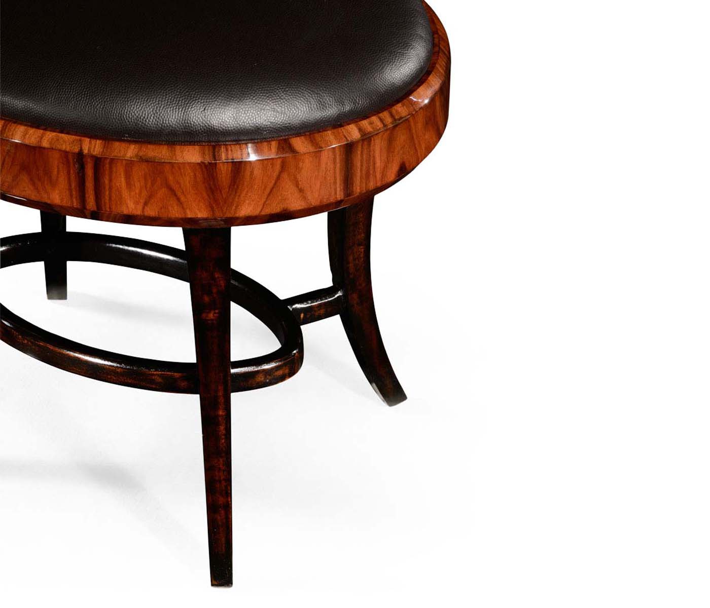 Rectangular Art Deco Santos Rosewood Satin Dressing Stool