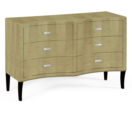 Art Deco Double Concave Chest of Drawers with Brass