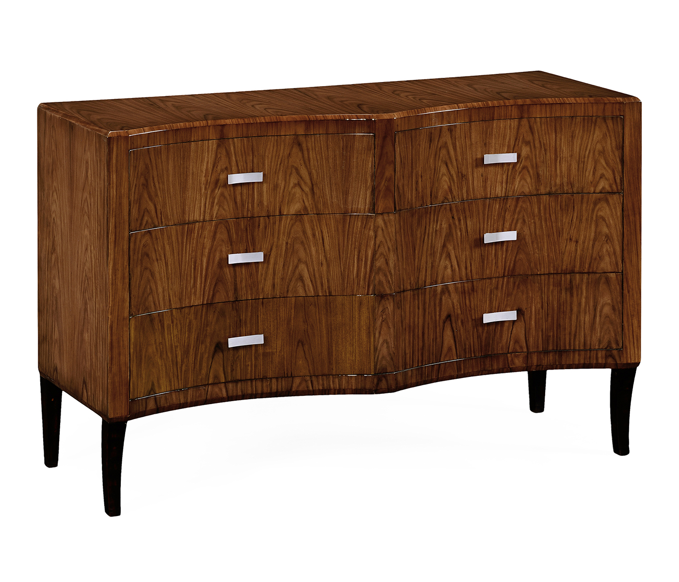 Art Deco double concave chest of drawers with stainless steel (High lustre)