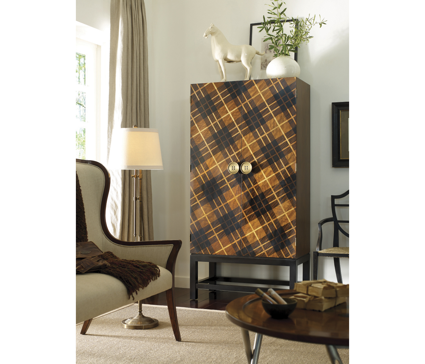 High Curved Back Upholstered Settee