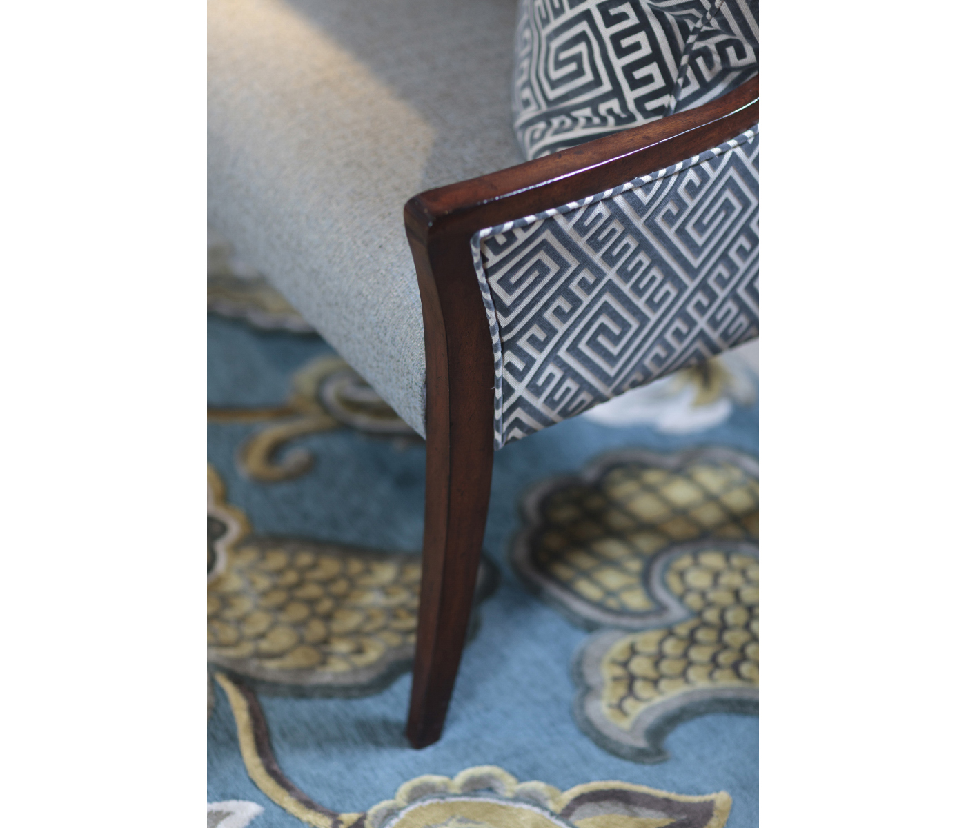 High Curved Back Upholstered Settee