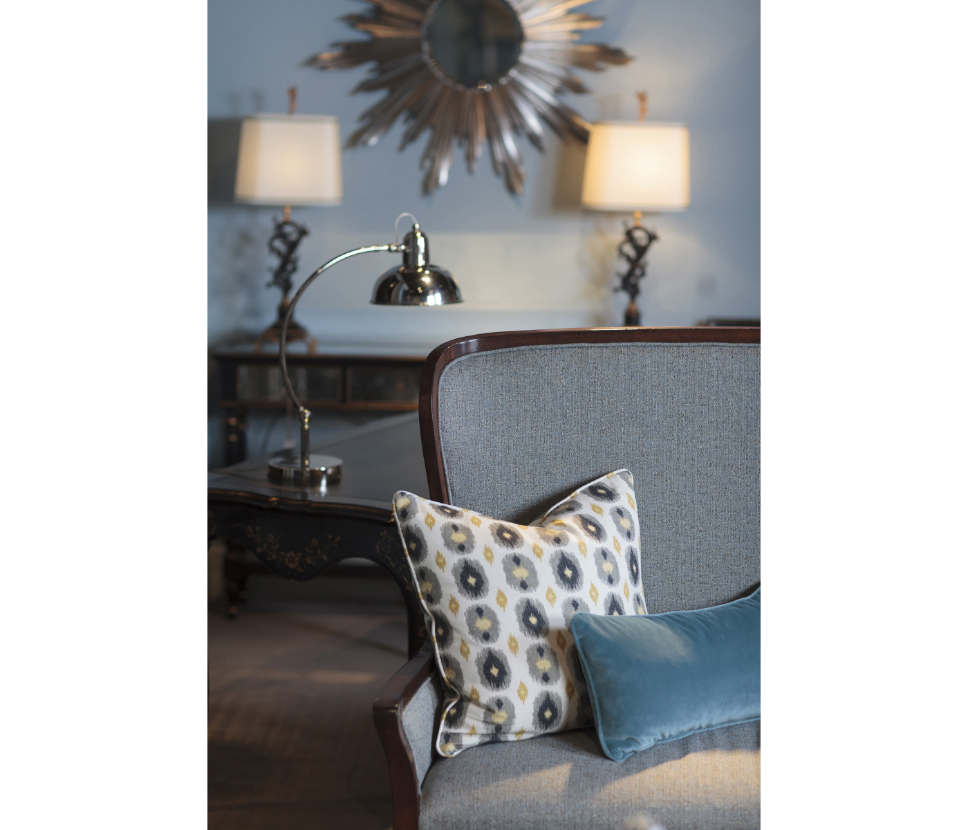 High Curved Back Upholstered Settee