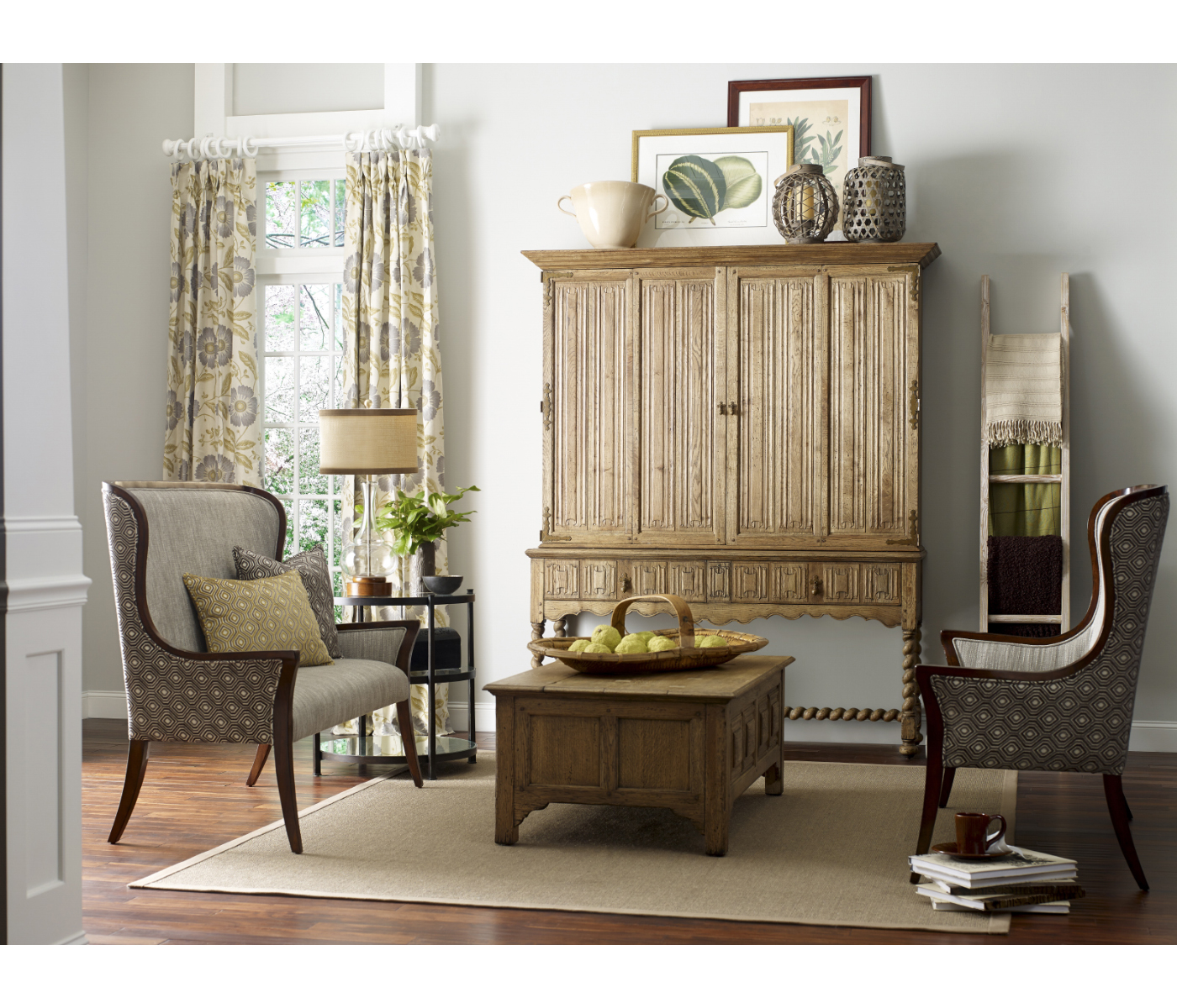 High Curved Back Upholstered Settee