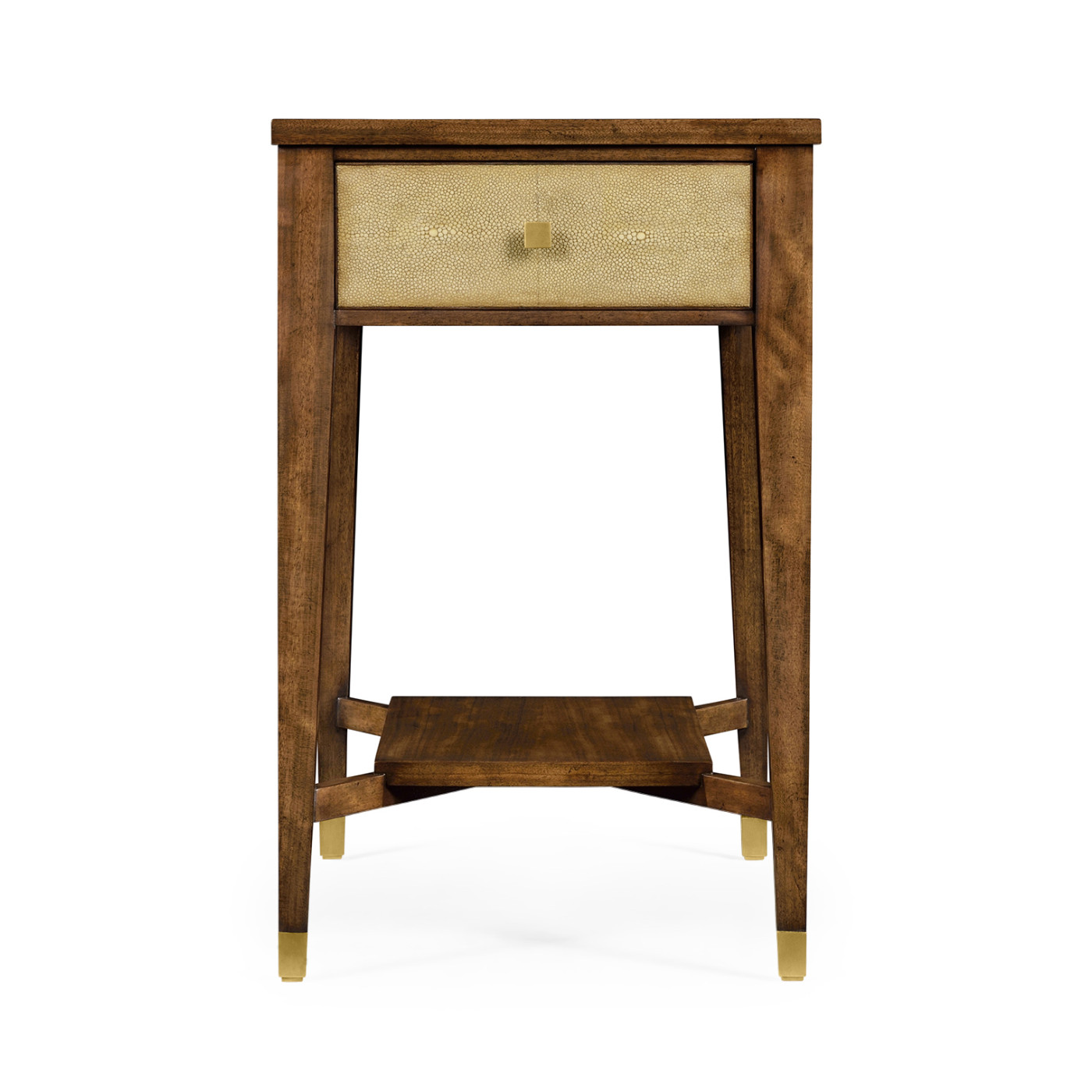 Ivory Faux Shagreen Rectangular Side Table