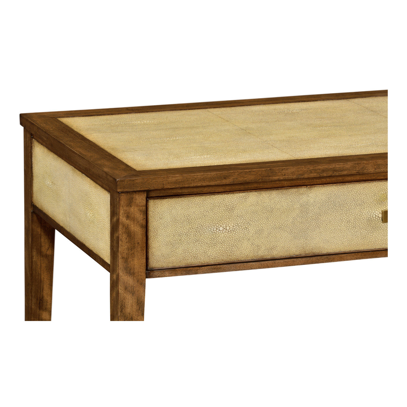 Ivory Shagreen Rectangular Sofa Table with Drawer