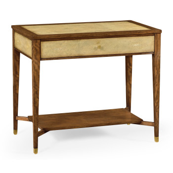 Ivory Shagreen Rectangular Sofa Table with Drawer