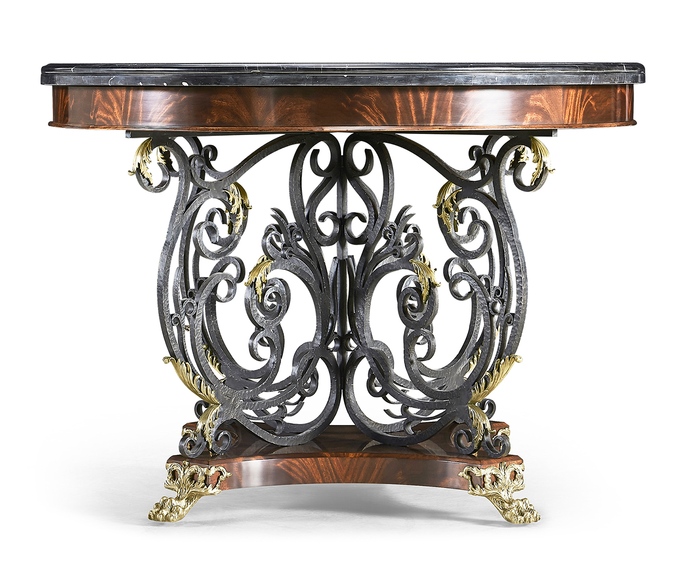 Baroque Wrought Iron & Brass Centre Table