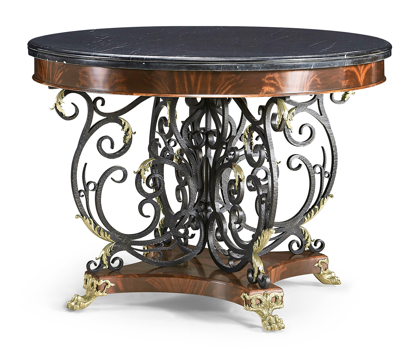 Baroque Wrought Iron & Brass Centre Table