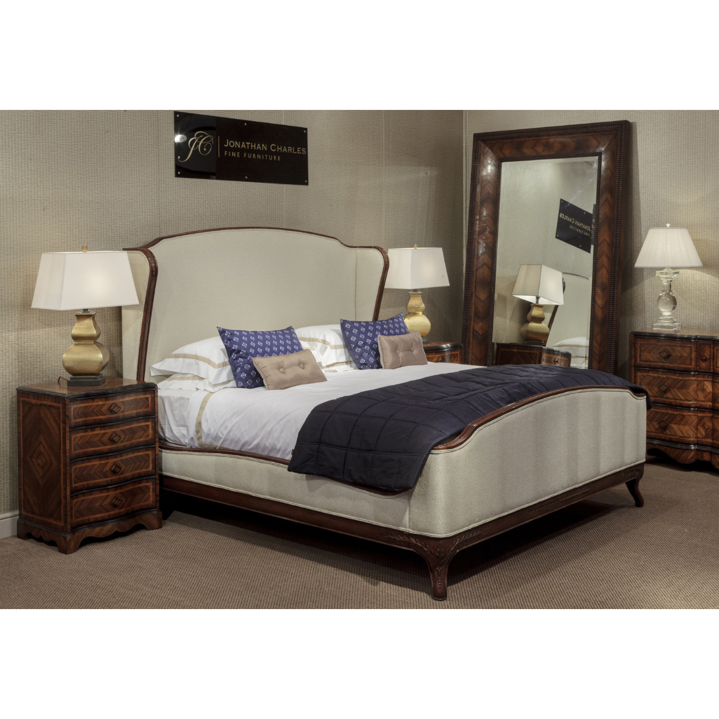 Gadrooned Floor Standing Mirror