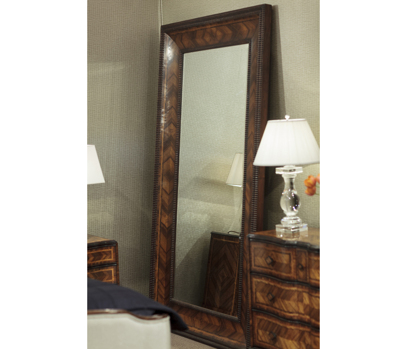 Gadrooned Floor Standing Mirror
