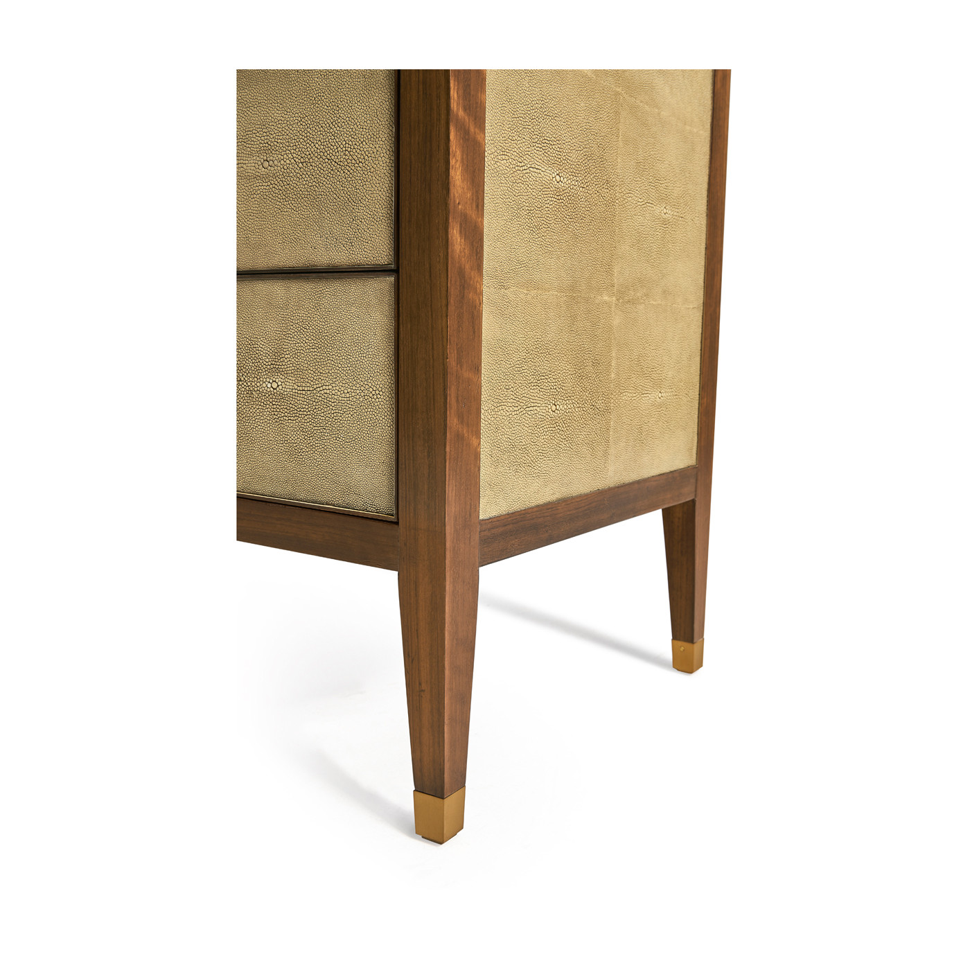 Ivory Faux Shagreen 3-Drawer Chest of Drawers