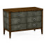 Faux Macassar Ebony & Anthracite Faux Shagreen 3-Drawers Chest of Drawers