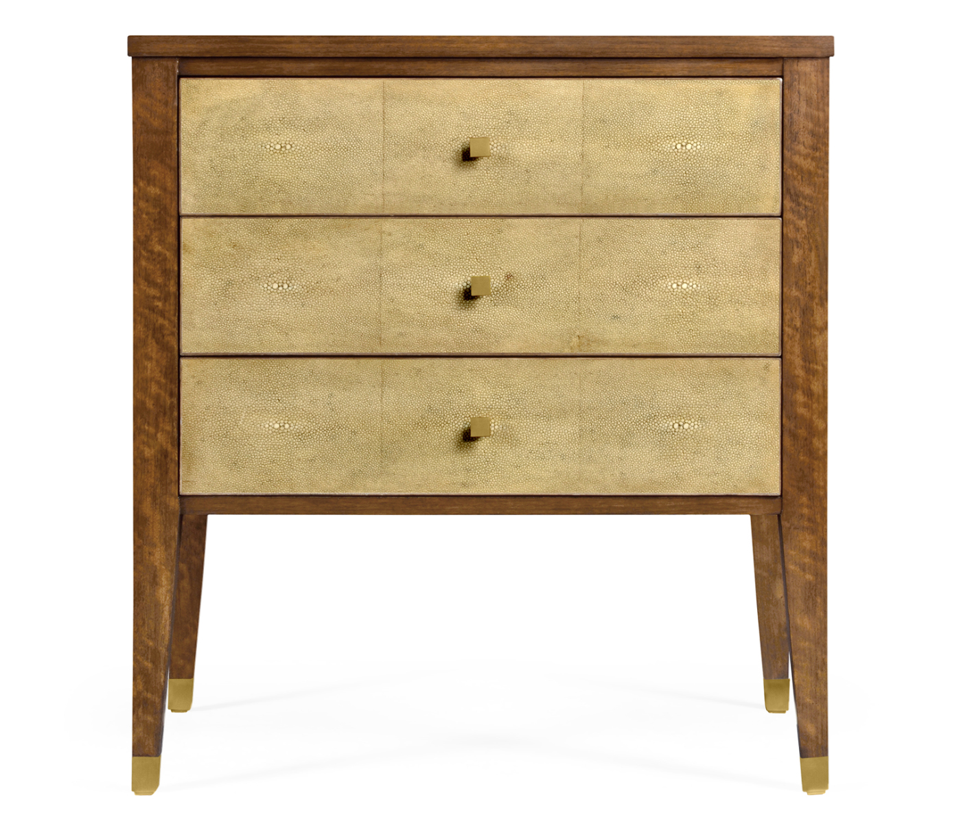 Ivory Faux Shagreen Bedside Chest of Drawers