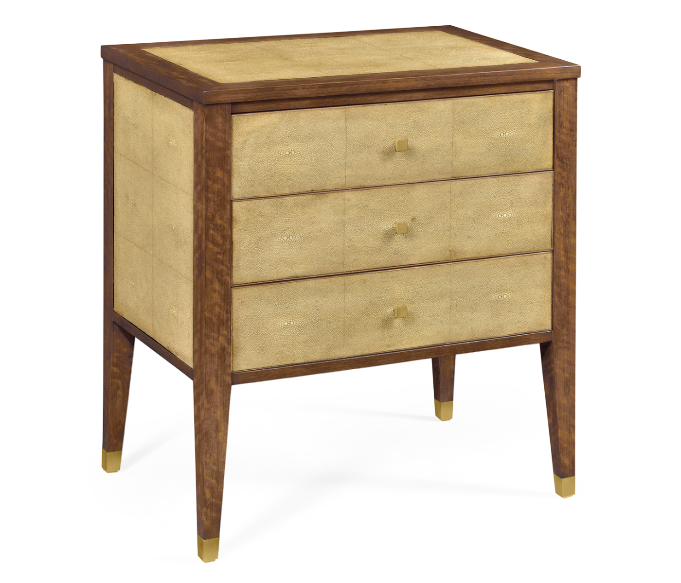 Ivory Faux Shagreen Bedside Chest of Drawers