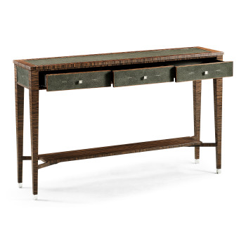 Faux Macassar Ebony & Anthracite Shagreen Console