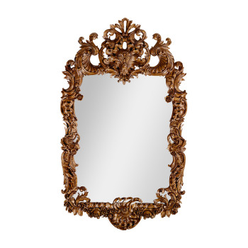 Finely carved walnut rococo style mirror