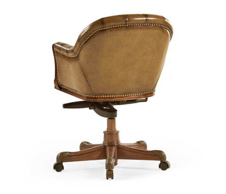 Chesterfield Style Walnut Office Chair
