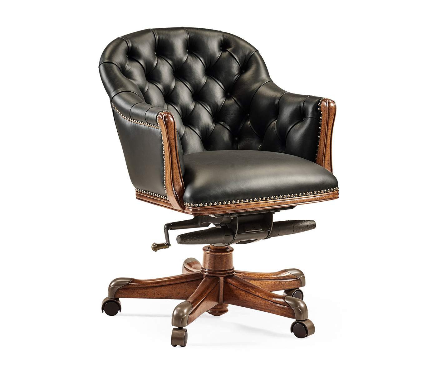Chesterfield Style Walnut Office Chair