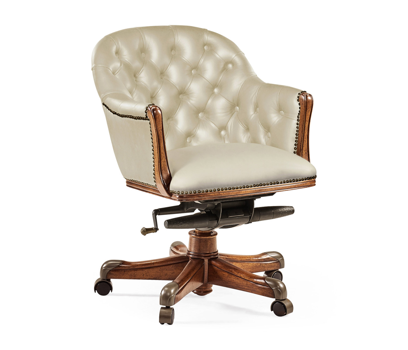 Chesterfield Style Walnut Office Chair
