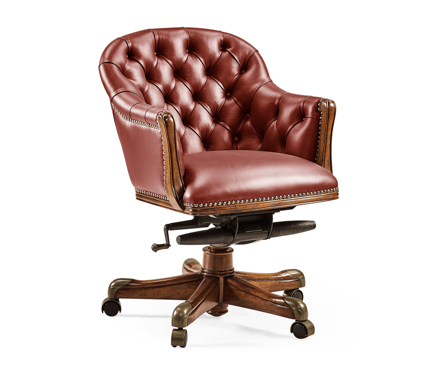 Chesterfield Style Walnut Office Chair