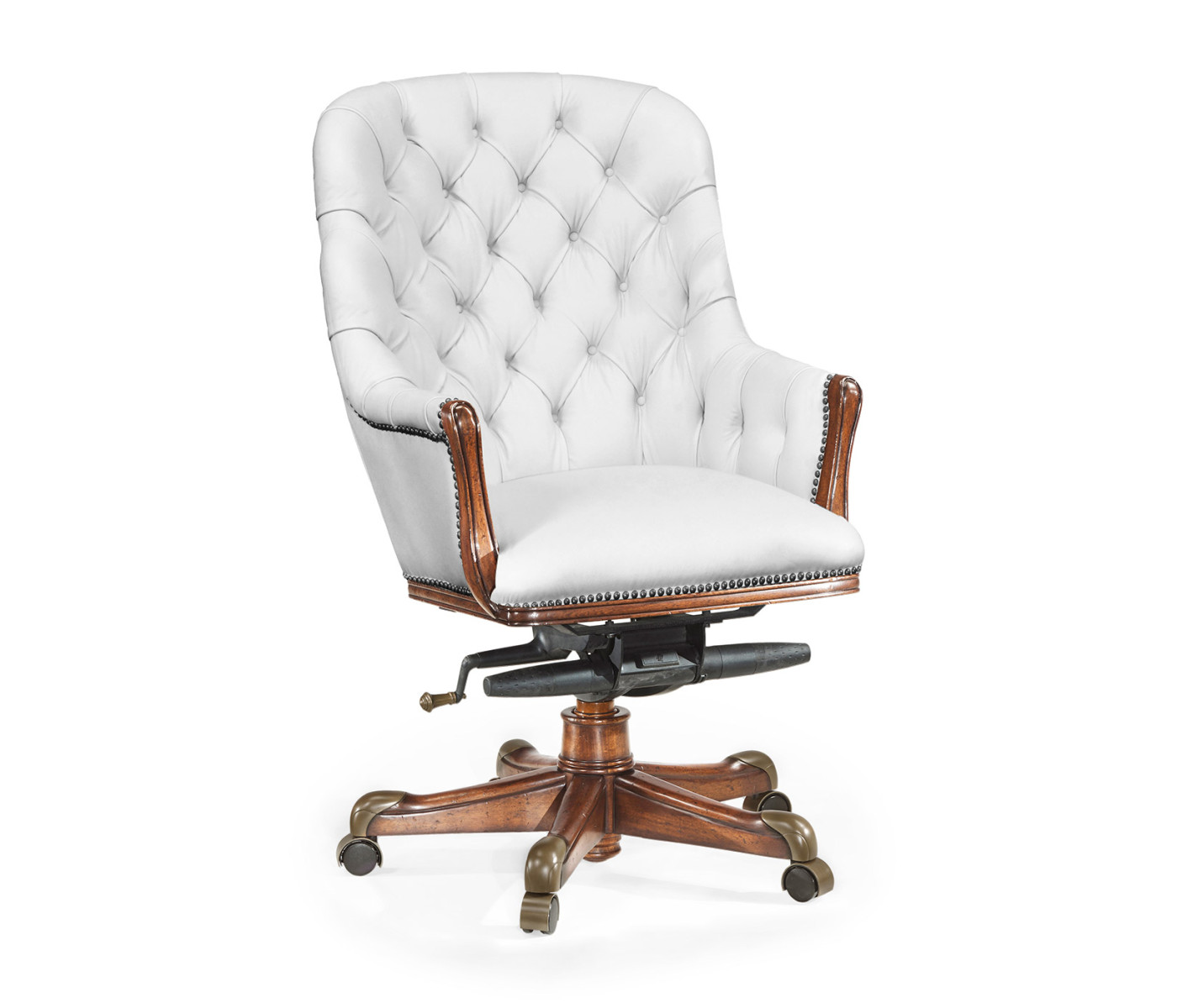 Chesterfield Style High Back Walnut Office Chair