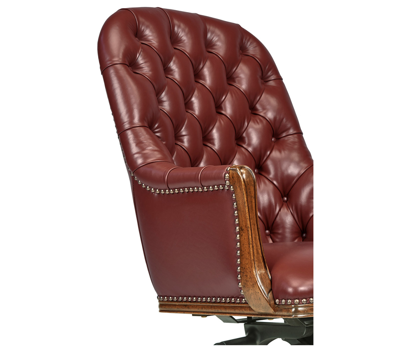 Chesterfield Style High Back Walnut Office Chair