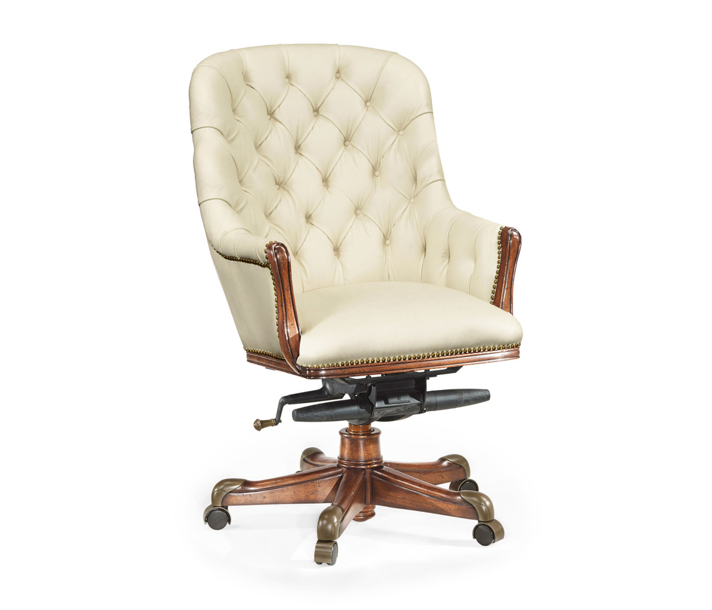 Chesterfield Style High Back Walnut Office Chair