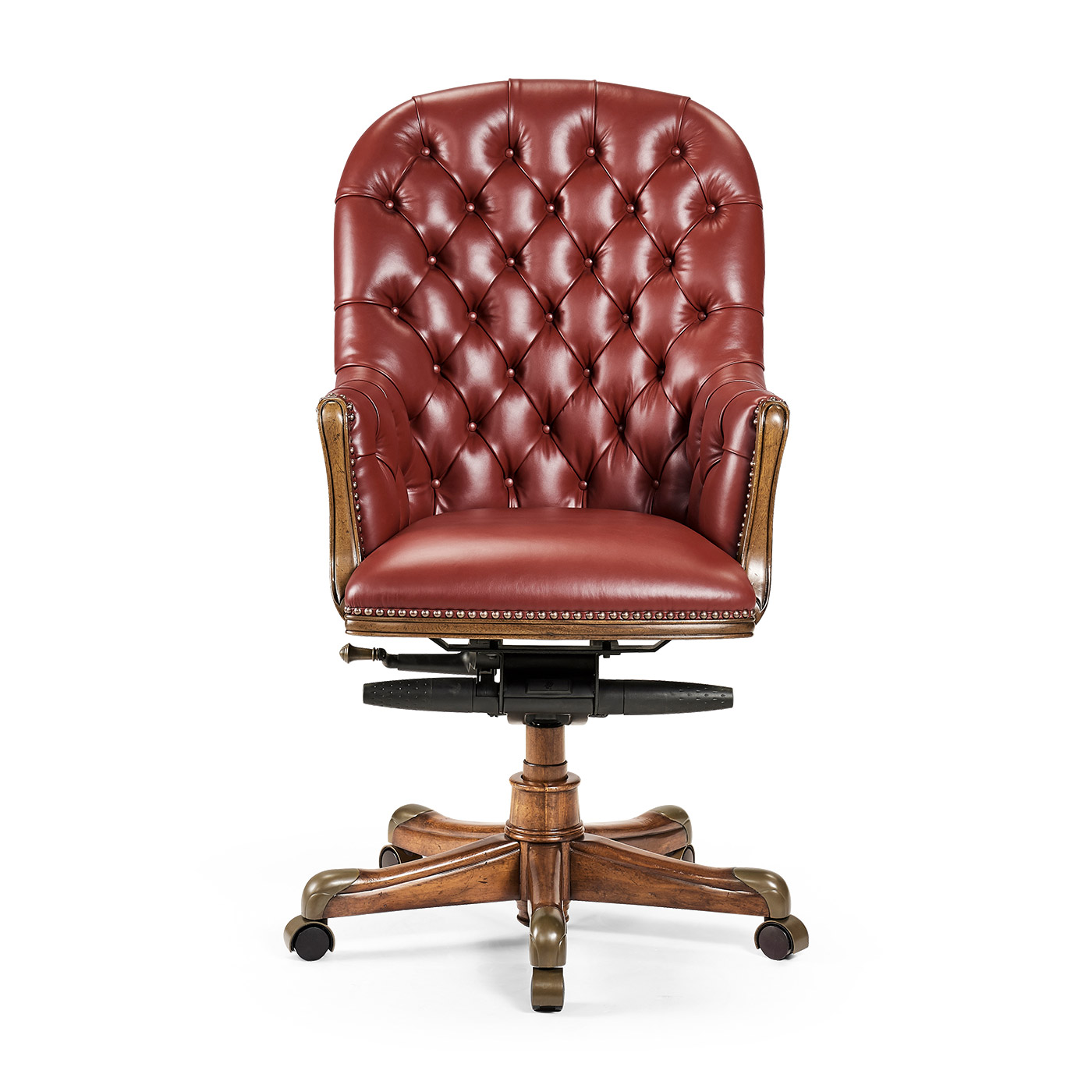 Chesterfield Style High Back Walnut Office Chair