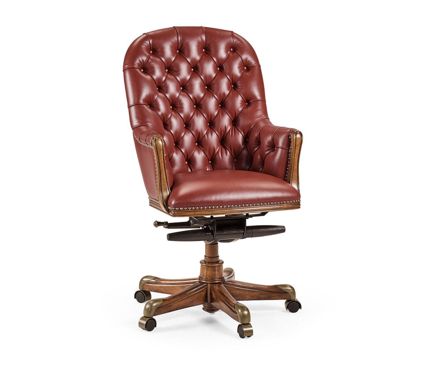 Chesterfield Style High Back Walnut Office Chair