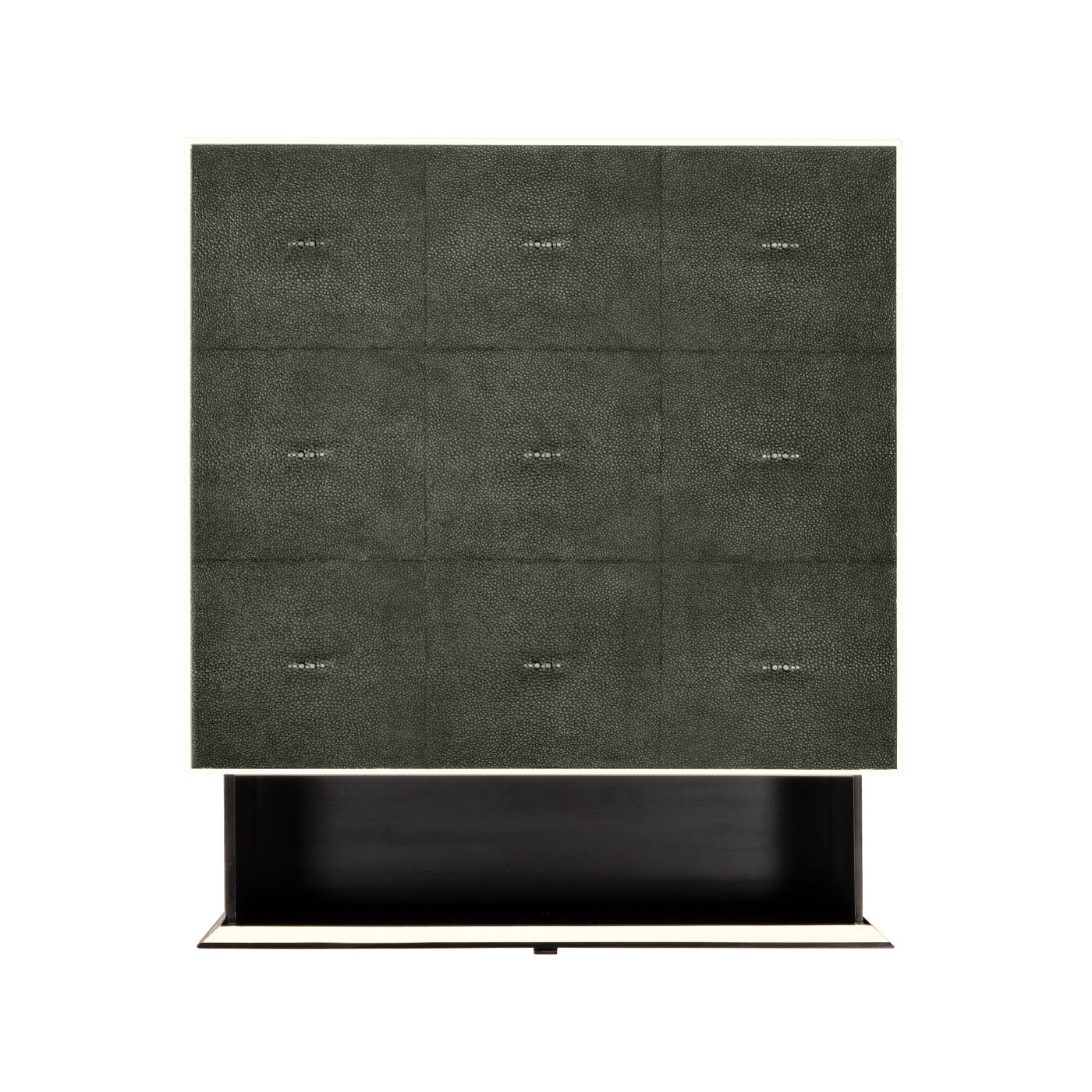 Anthracite Faux Shagreen & Bronze High Chest of Drawers