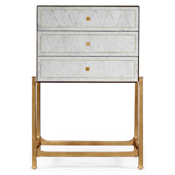 Églomisé & Gilded High Chest of Drawers