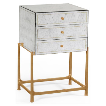 Églomisé & Gilded High Chest of Drawers