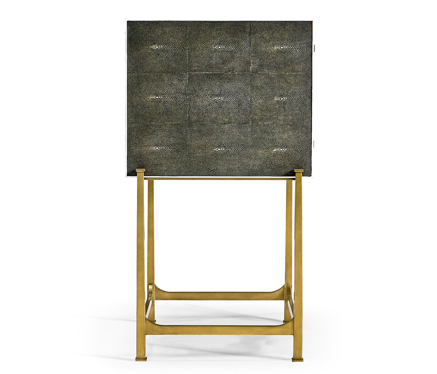 Anthracite Faux Shagreen & Gilded High Chest of Drawers