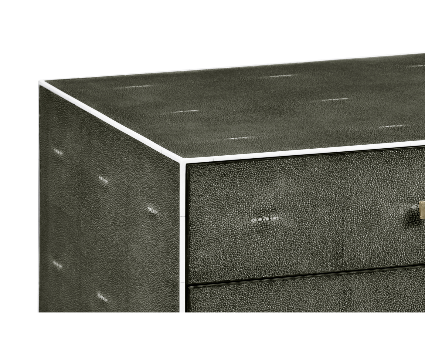 Anthracite Faux Shagreen & Silver High Chest of Drawers